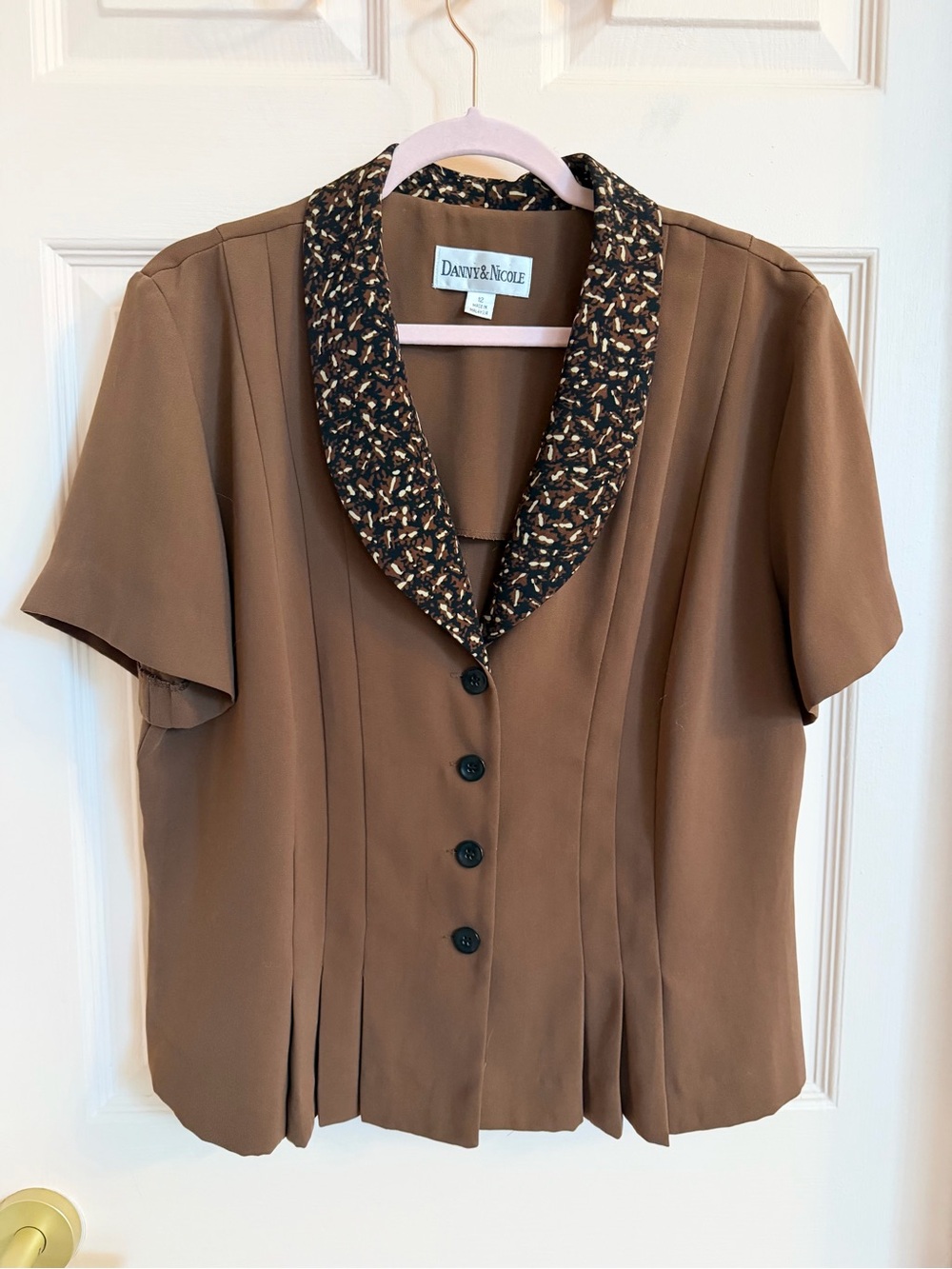 Brown Danny and Nicole blazer top